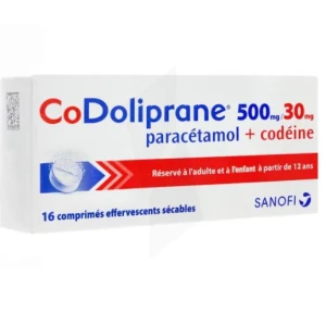 Codoliprane 500 Mg/30 Mg, Comprimé Effervescent Sécable