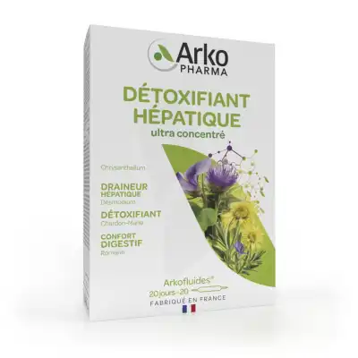 Arkofluide Bio Ultraextract Solution Buvable Détoxifiant Hépatique 20 Ampoules/10ml à Bordeaux