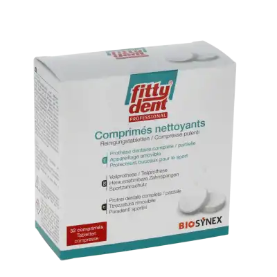 Biosynex Fittydent Comprimés Effervescents Nettoyants pour Prothèse Dentaire B/32