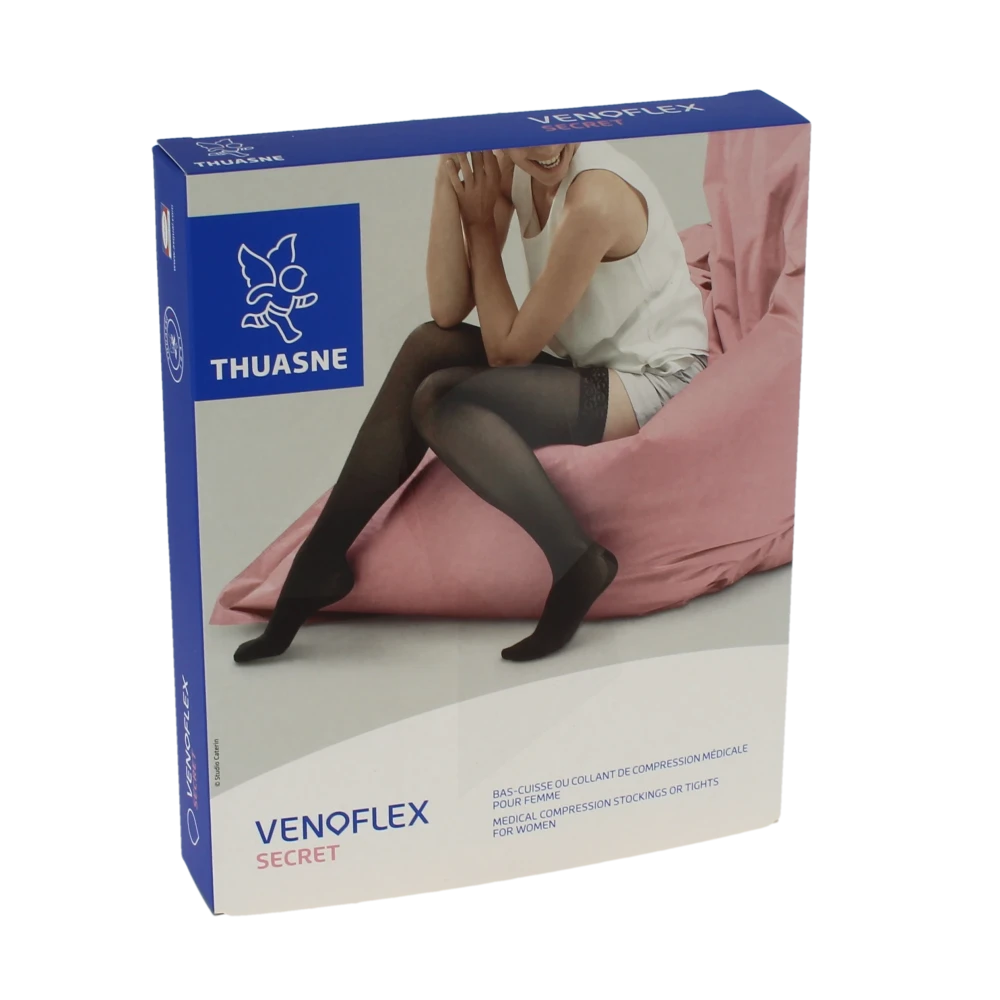 Thuasne Venoflex Secret 2 Bas Antiglisse Femme Beige Doré T2l+