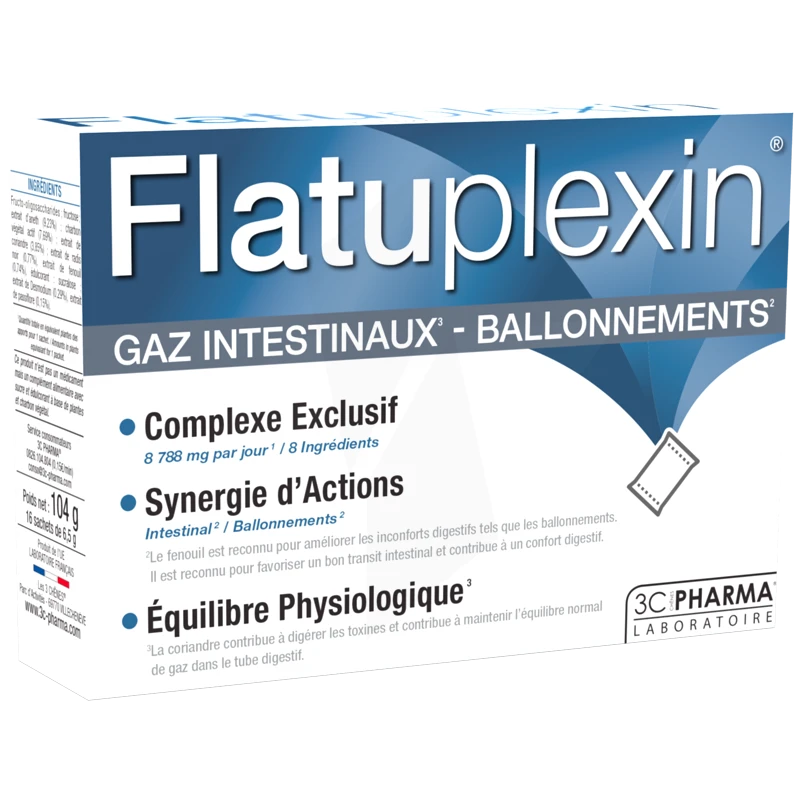 Pharmacie du Pressoir - Parapharmacie Flatuplexin Poudre Solution Buvable  Gaz Intestinaux Ballonnements 16 Sachets - EPERNAY