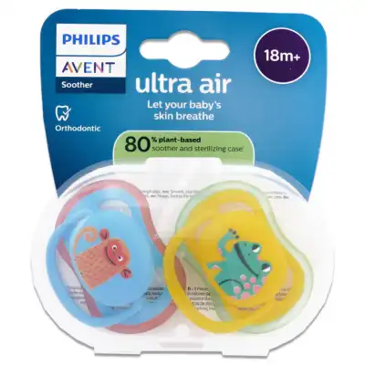 Philips Avent Animals Ultra Air 18 Mois+ 2 Sucettes à Veauche