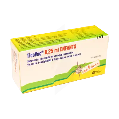 Ticovac 0,25 Ml Enfants, Suspension Injectable En Seringue Préremplie. Vaccin De L'encéphalite à Tiques (virus Entier Inactivé) à STRASBOURG