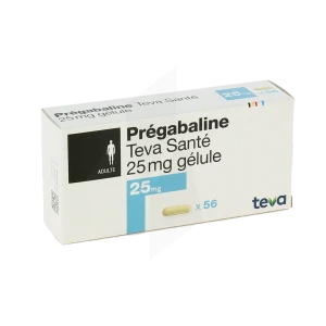 Pregabaline Teva Sante 25 Mg, Gélule