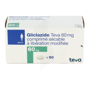 Gliclazide Teva 60 Mg, Comprimé Sécable à Libération Modifiée