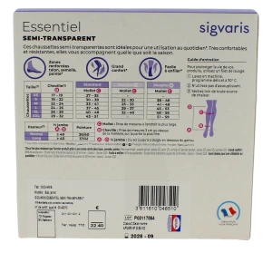 Sigvaris Essentiel Diaphane Semi-transparent Chaussette Morpho+ Classe 2 Femme Dune Normal M