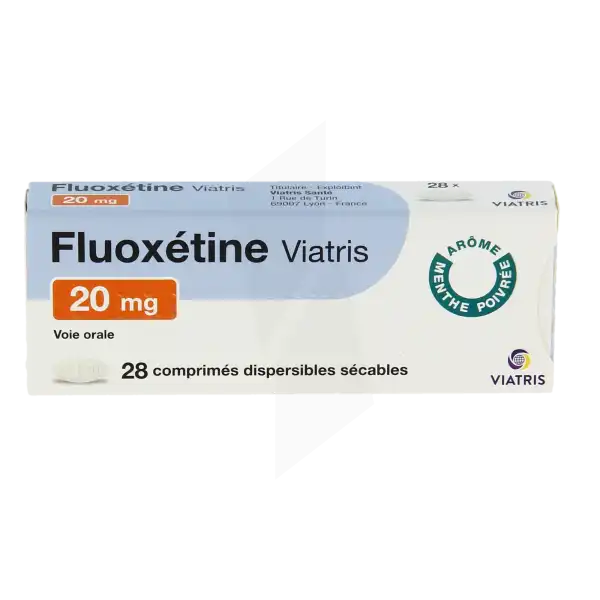 Fluoxetine Viatris 20 Mg, Comprimé Dispersible Sécable