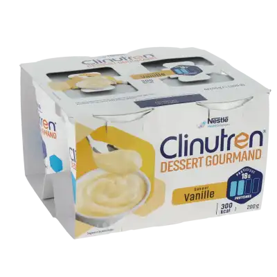 Clinutren Dessert Gourmand Nutriment Vanille 4 Cups/200g à Chelles