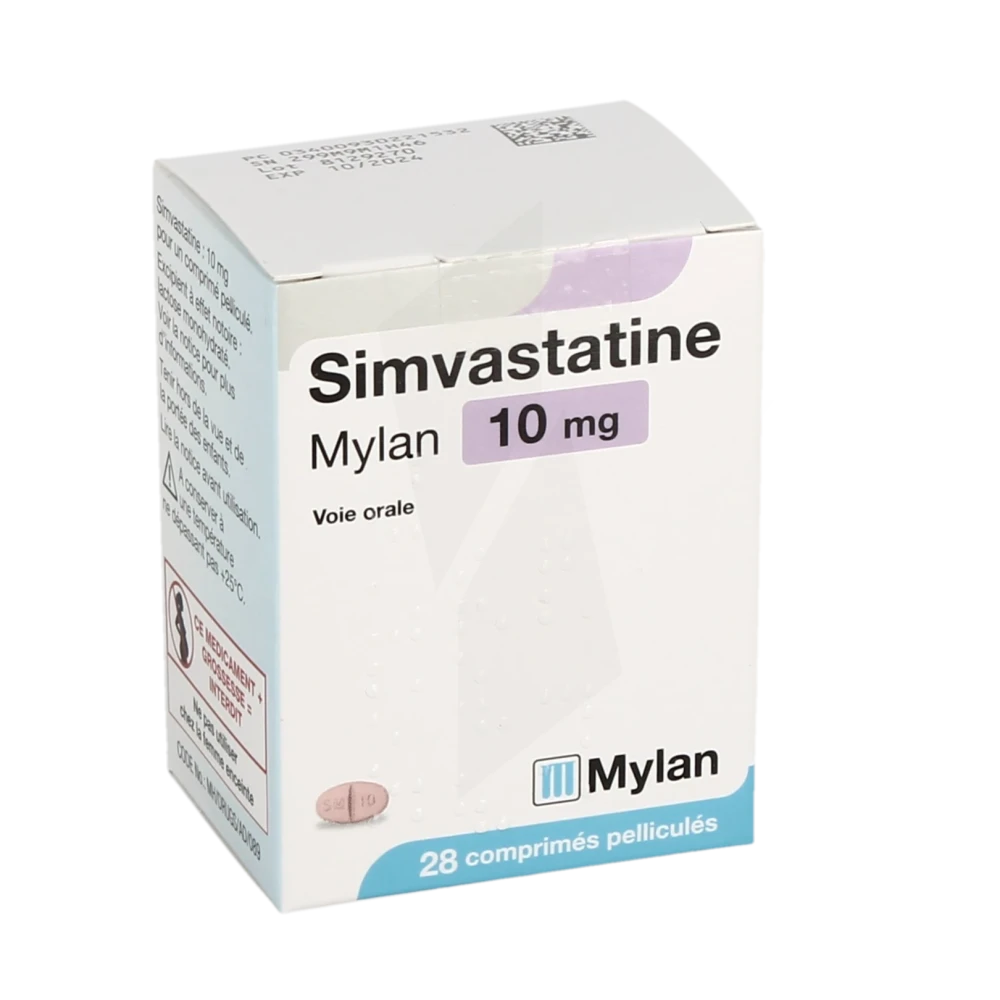 Simvastatine Mylan 10 Mg, Comprimé Pelliculé