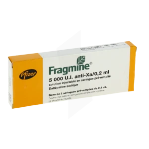 Fragmine 5 000 U.i. Anti Xa/0,2 Ml, Solution Injectable En Seringue Pré-remplie