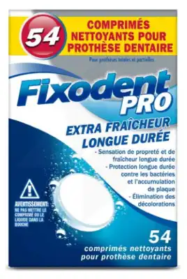 Fixodent Pro Comprimés Nettoyant Fraîcheur Longue Durée Pour Prothèse Dentaire B/54 à SOUILLAC