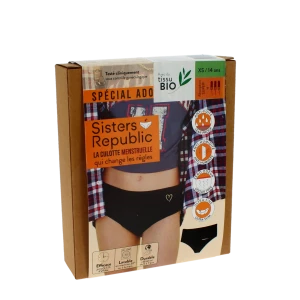 Sisters Republic Tatoo Shorty Menstruelle Bikini Flux Super Coeur T14a/xs