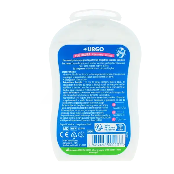 Urgo Pansements Peau Sensible 3 Formats B/30