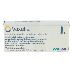 Vaxelis Susp Inj En Seringue Préremplie 1ser/0,5ml+1aig