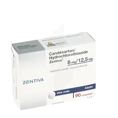 Candesartan/hydrochlorothiazide Zentiva 8 Mg/12,5 Mg, Comprimé à Bordeaux