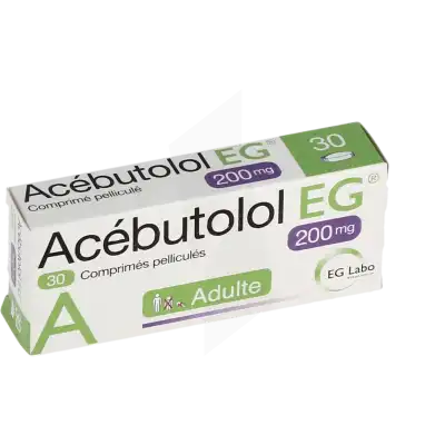 Acebutolol Eg 200 Mg, Comprimé Pelliculé à Casteljaloux