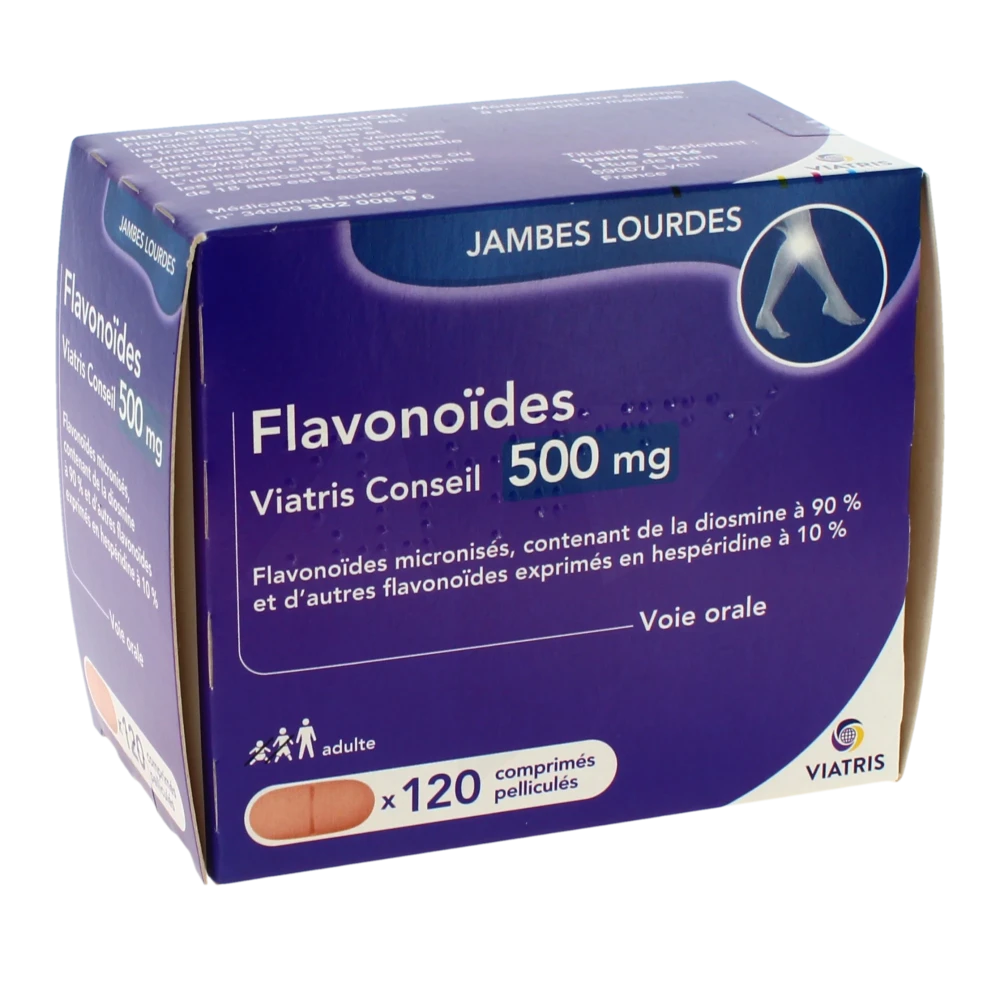 FlavonoÏdes Viatris Conseil 500 Mg Cpr Pell Plq/120