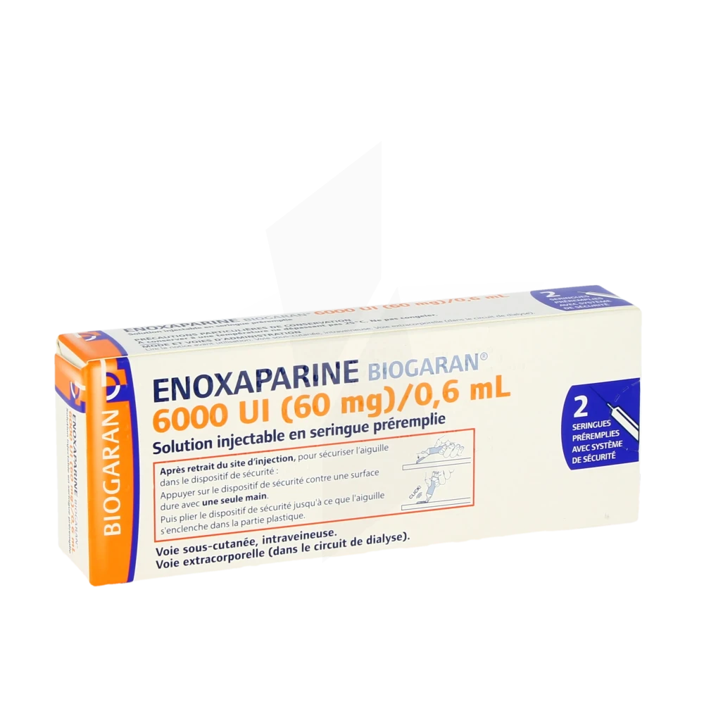 Enoxaparine Biogaran 6000 Ui (60 Mg)/0,6 Ml, Solution Injectable En Seringue Préremplie