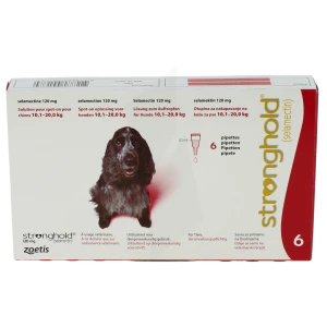 Stronghold 120 Mg Solution Pour Spot-on Pour Chiens 10,1 - 20 Kg, Solution Pour Spot-on