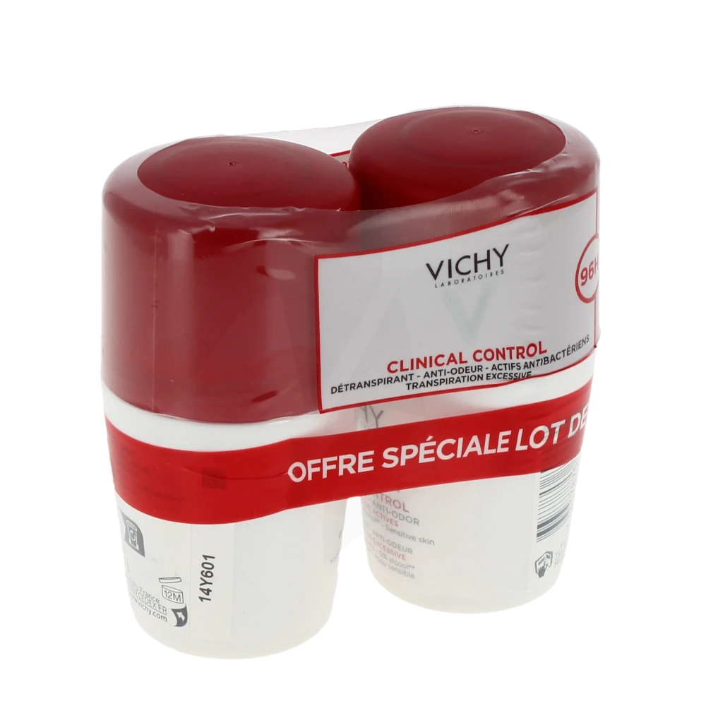 Vichy Deodorant Dermo-tolerance Détranspirant Anti-odeur 96h 2roll-on/50ml