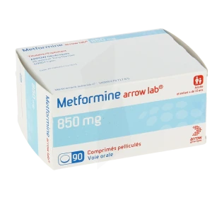 Metformine Arrow Lab 850 Mg, Comprimé Pelliculé