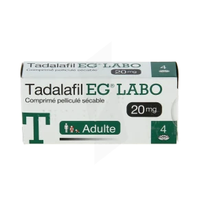 Tadalafil Eg Labo 20 Mg, Comprimé Pelliculé Sécable