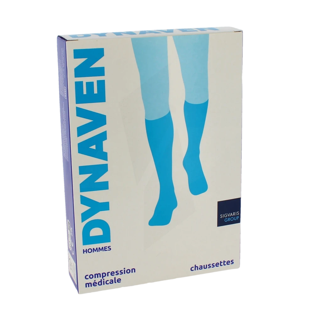 Sigvaris Dynaven Semi-opaque Fin Chaussette Pied Ouvert Classe 2 Homme Noir Normal M