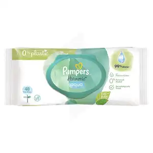 Pampers Harmonie Aqua Lingettes Imprégnées 0% Plastique Paquet/48 à ST-ETIENNE-DE-TULMONT