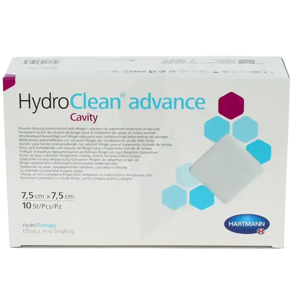 Hydroclean® Advance Cavity Pansement Irrigo-absorbant Carré 7,5 X 7,5 Cm