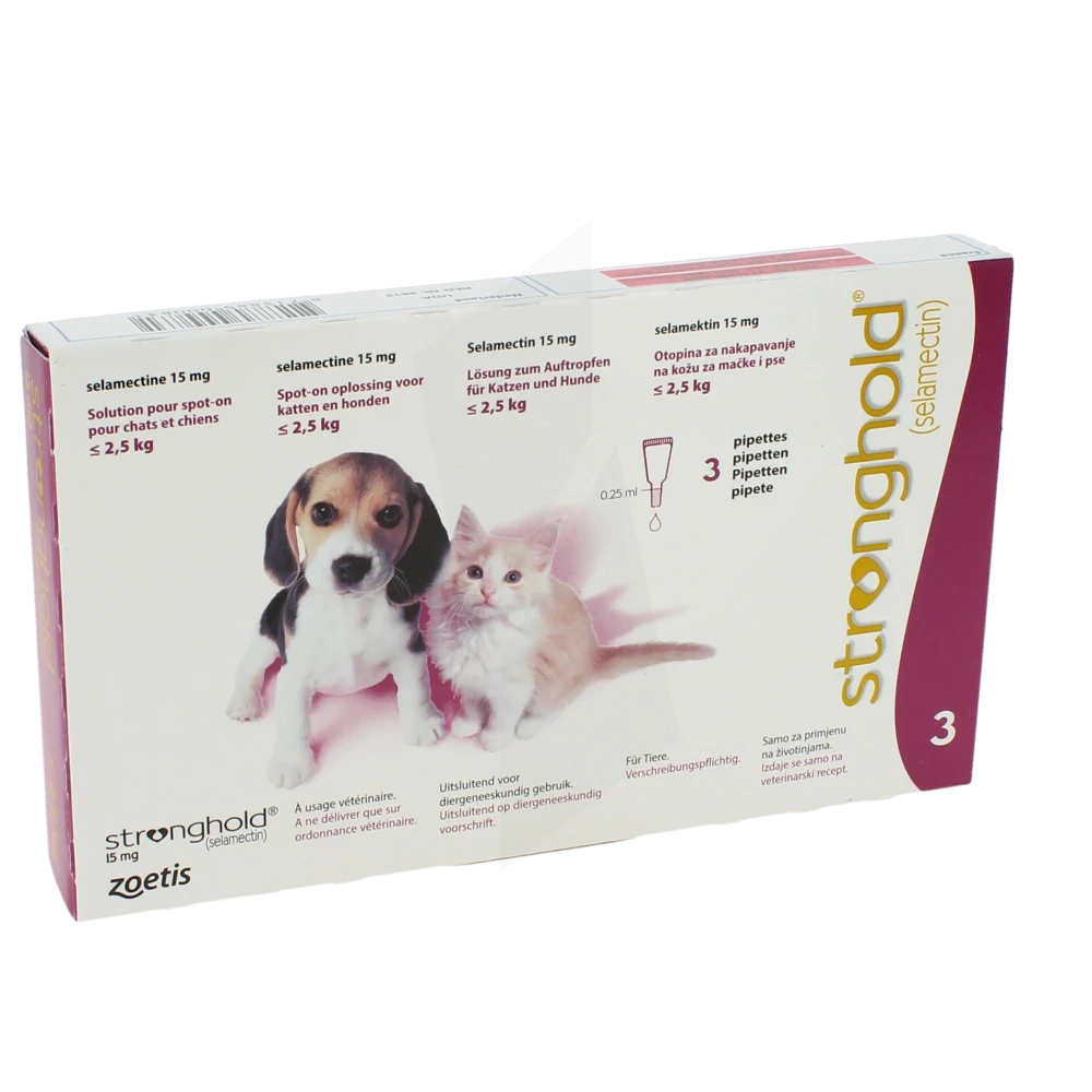 Stronghold - Solution Pour Spot-on Chats Et Chients <2,5kg - 3 Pipettes