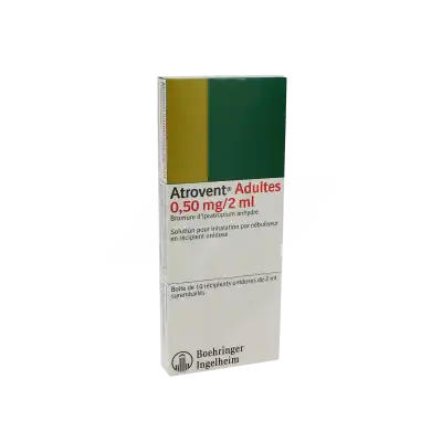 ATROVENT ADULTES 0,5 mg/2 ml, solution pour inhalation par nébuliseur en récipient unidose