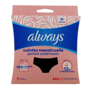Always Culotte Lavable Pour Les Règles Noire M 40-42