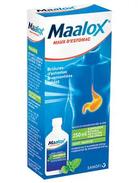 Maalox Maux D'estomac Hydroxyde D'aluminium/hydroxyde De Magnesium 525 Mg/600 Mg, Suspension Buvable En Flacon à OULLINS