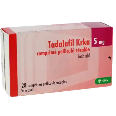 TADALAFIL KRKA 5 mg, comprimé pelliculé sécable