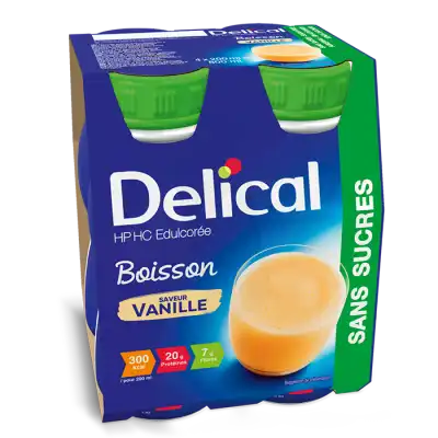 Delical Boisson HP HC sans sucres Nutriment Vanille 4 Bouteilles/200ml