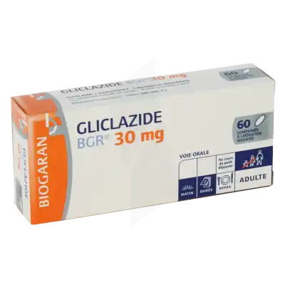 Gliclazide Bgr 30 Mg, Comprimé à Libération Modifiée à TOULON