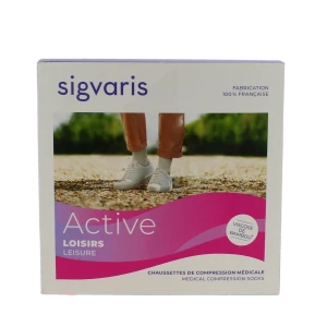 Sigvaris Active Loisirs Chaussette Classe 2 Femme Bleu Jean Normal L
