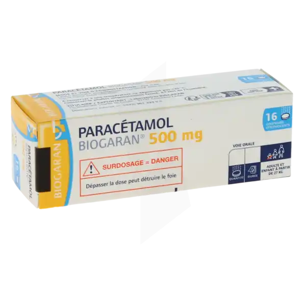 Paracetamol Biogaran 500 Mg, Comprimé Effervescent