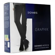 Sigvaris Graphik 2 Chaussette Homme Ardoise L Large