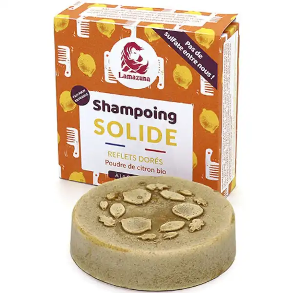 Lamazuna New Shampoing Solide Reflets DorÉs À La Poudre De Citron Bio - 70 Gr