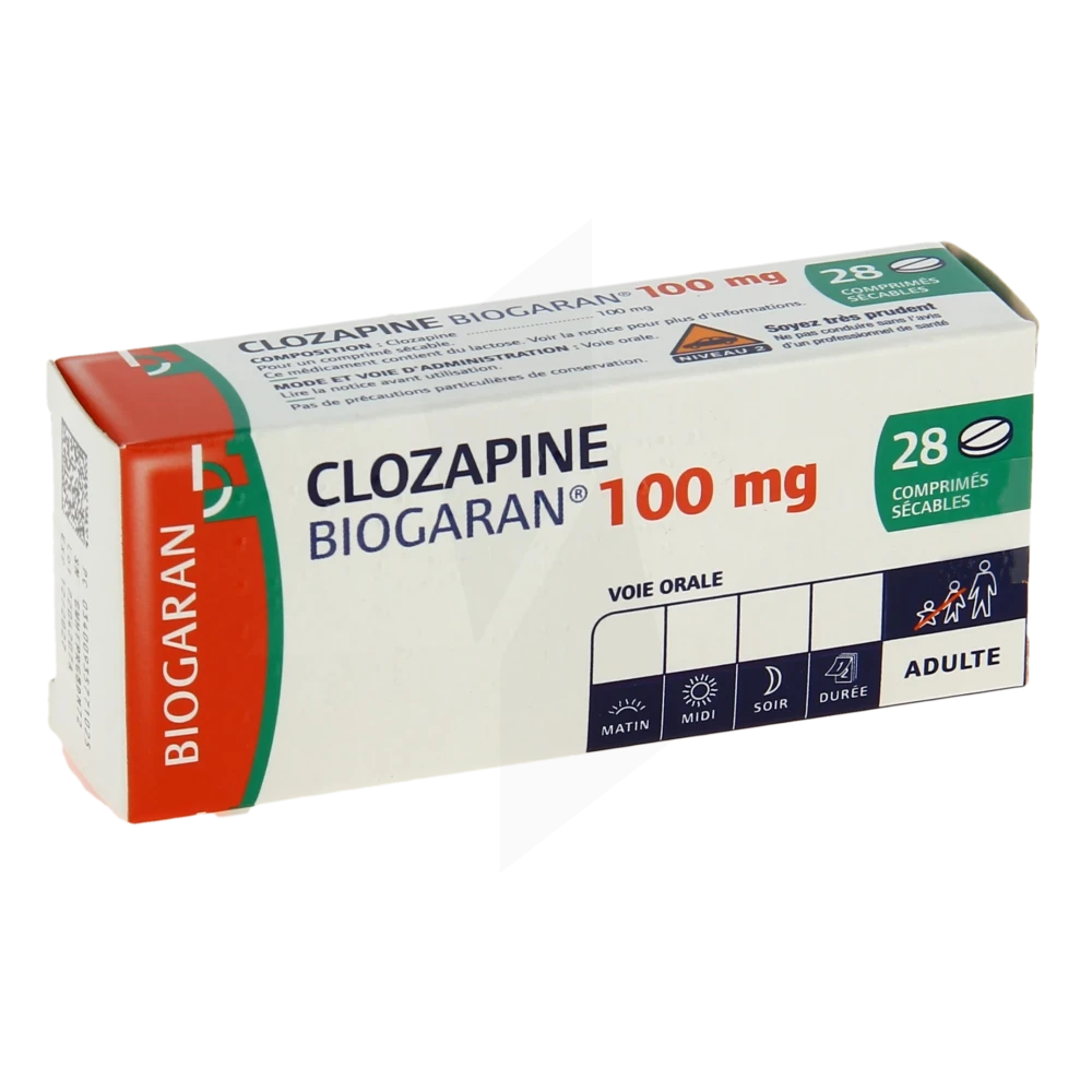 Clozapine Biogaran 100 Mg, Comprimé Sécable