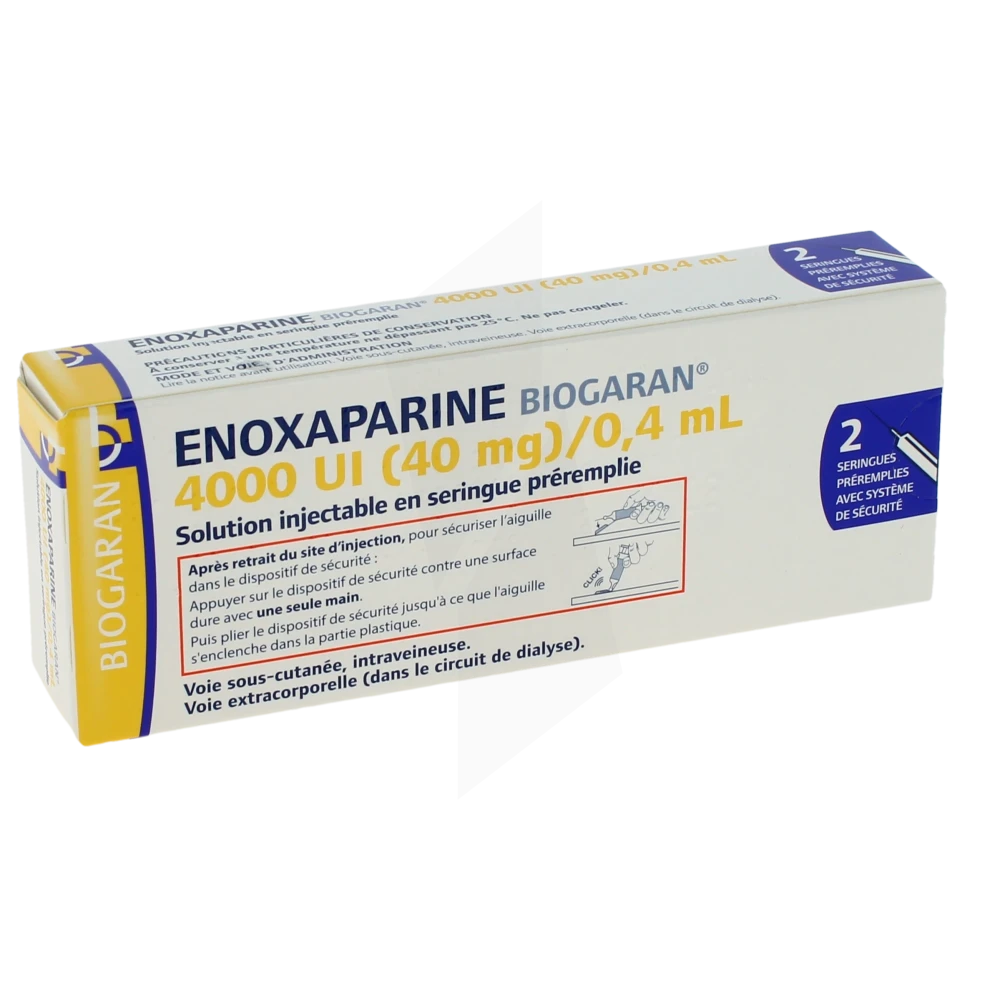 Enoxaparine Biogaran 4000 Ui (40 Mg)/0,4 Ml, Solution Injectable En Seringue Préremplie