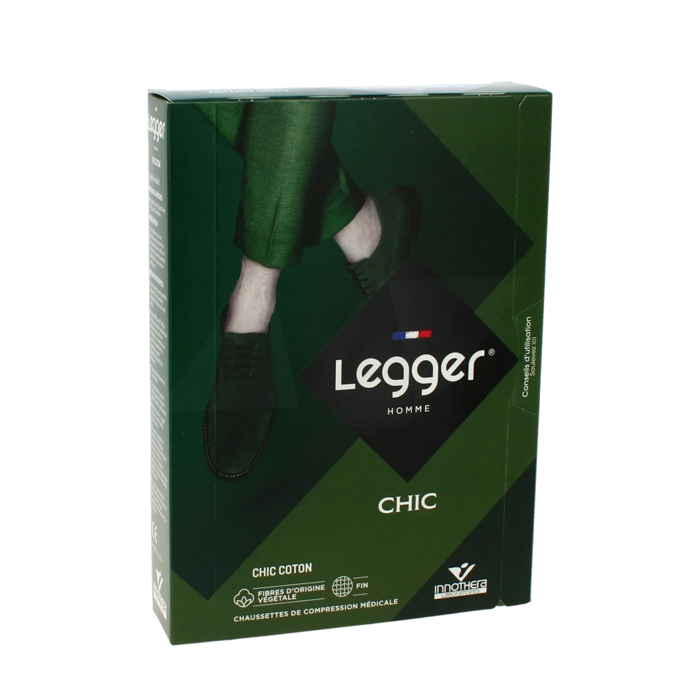 Legger Chic Coton 2 Chaussette Homme Noir T1n