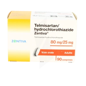Telmisartan/hydrochlorothiazide Zentiva 80 Mg/25 Mg, Comprimé