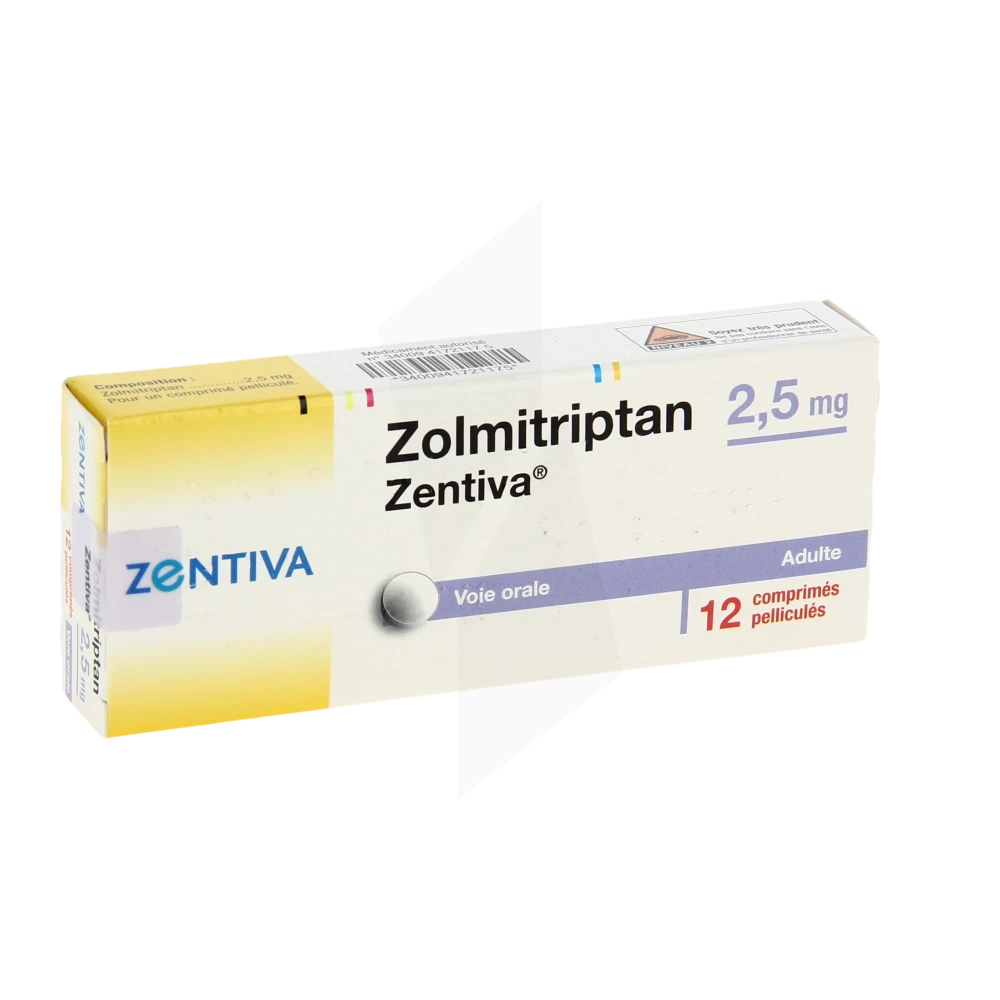 Zolmitriptan Zentiva 2,5 Mg, Comprimé Pelliculé