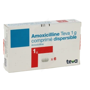Amoxicilline Teva 1 G, Comprimé Dispersible