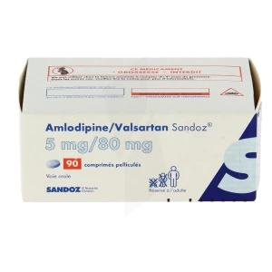 Amlodipine/valsartan Sandoz 5 Mg/80 Mg, Comprimé Pelliculé
