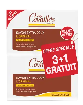 Rogé Cavaillès Savon Surgras Extra Doux 3x250g + 1 Offert à TOULON