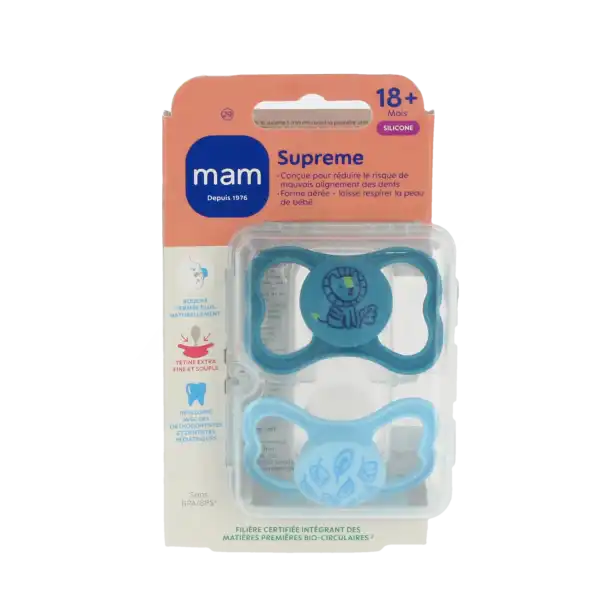 Mam Supreme Sucette Silicone +18mois B/2