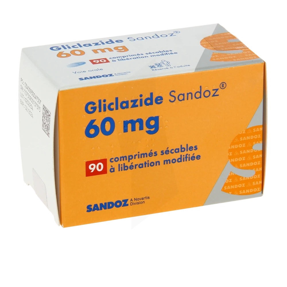 Gliclazide Sandoz 60 Mg, Comprimé Sécable à Libération Modifiée